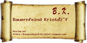 Bauernfeind Kristóf névjegykártya